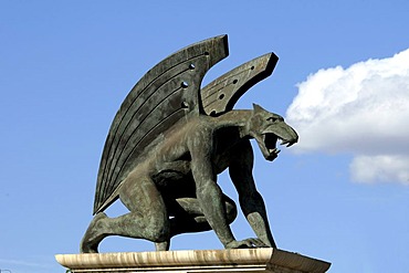 Gargoyle sculpture, Puente del Rain bridge, Valencia, Spain, Europe