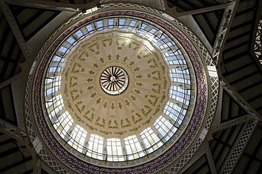 Dome, covered market hall, Mercado Central, Valencia, Spain, Europe