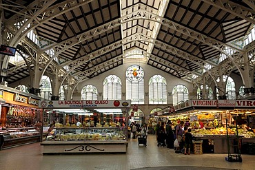 Market hall, Mercado Central, Valencia, Spain, Europe