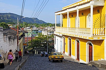 Street with colonial building in the city of Honda, Colombia, South America, Latin America