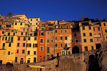 Colourful facades in Riomaggiore, Cinque Terre, La Spezia province, Parco Nazionale delle Cinque Terre, UNESCO World Heritage Site, Liguria, Italian Riviera, Levante, Italy, Europe