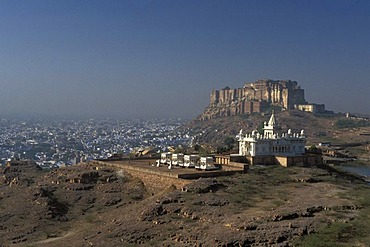 Mehrangarh Fort and Jaswant Thada, Jodhpur, Rajasthan, India, Asia