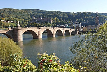 Karl-Theodor Bridge across Neckar River, Heidelberg, Baden-Wuerttemberg, Germany, Europe