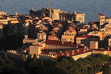 Prince's Palace, Cathedral and Oceanographic Museum at dusk, Old Town, Principality of Monaco, Cote d'Azur, Mediterranean, Europe