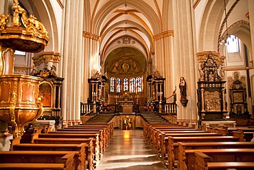 Interior view of the Bonn Minster, Bonn, North Rhine-Westphalia, Germany, Europe