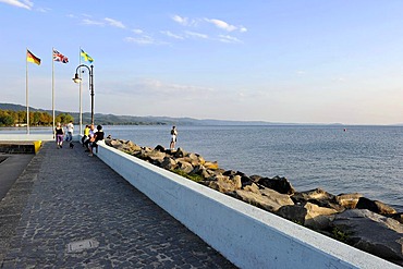 Quay at the port of Bolsena, Lago di Bolsena, Lake Bolsena, Lazio, Italy, Europe