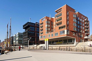 Modern residential and office buildings in Hamburg's HafenCity, Hamburg, Germany, Europe