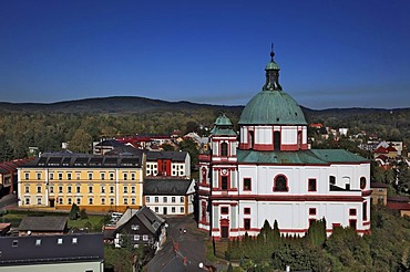 Dominican monastery with the St Lawrence monastery church built by Johann Lucas von Hildebrandt, Jablonne v Podjestedi, North Boehmia, Bohemia, Czech Republic, Europe