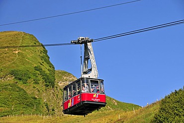 Cable car gondola to summit station, Mt Fellhorn, Oberstdorf, Allgaeu Alps, Bavaria, Germany, Europe, PublicGround