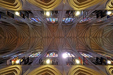 Ceiling, nave, Washington National Cathedral or Cathedral Church of Saint Peter and Saint Paul in the diocese of Washington, Washington, DC, District of Columbia, United States of America, USA