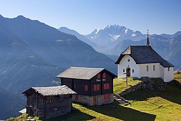 Lady of the Snows Chapel on Bettmeralp Mountain above the Rhone Valley, Canton of Valais, Switzerland, Europe, PublicGround