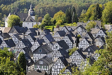 Historical centre, church, half-timbered houses, Freudenberg, Siegerland region, North Rhine-Westphalia, Germany, Europe, PublicGround