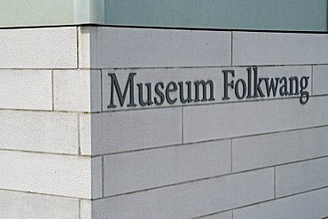 Signage, Museum Folkwang, museum of art, Essen, Ruhr Area, North Rhine-Westphalia, Germany, Europe, PublicGround