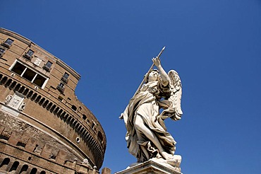 Bernini Statue on the Ponte Sant Angelo, River Tiber, Rome, Italy, Europe