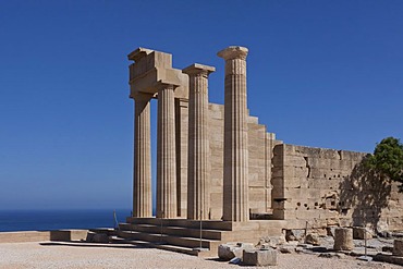 Columns, ruin, Acropolis of Lindos, Rhodes, Greece, Europe