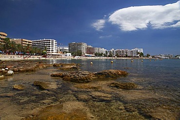 Beach of Santa Eulalia, Ibiza, Balearic Islands, Spain, Europe