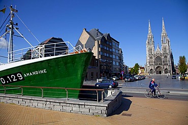 The Amandine, a deep-sea fishing boat converted into a museum, in Ostend, Belgium, Ostend Harbour, West Flanders, Belgium, Europe