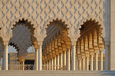 Columns at the mausoleum of King Mohammed V, Rabat, Morocco, Africa