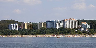 Hotels on the coast, Mi&dzyzdroje beach resort, Misdroy, Wolin Island, Baltic Sea, West Pomeranian Voivodeship, Poland, Europe