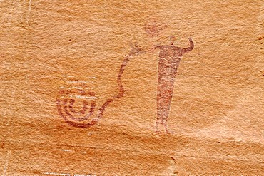 Native American Indian rock art Buckhorn Draw Petroglyphs, San Rafael Swell, Utah, USA, North America