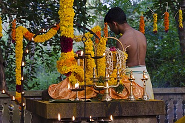 Kolornagerkavu-Mandir, a small temple hidden in the forest near Perratil, next to Varkala, Kerala, India, Asia