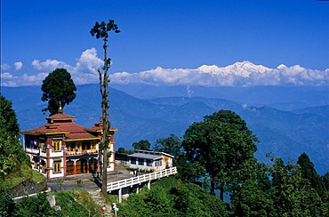 View of Mt Kangchendzoenga from Darjeeling, West Bengal, India, Asia