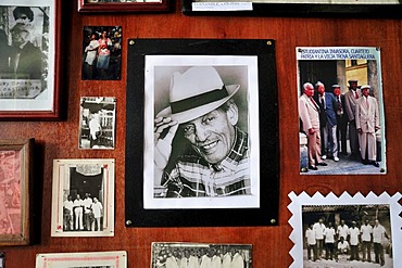 Image of the musician Compay Segundo inside the Casa de la Trova concert hall, Santiago de Cuba, Cuba, Caribbean