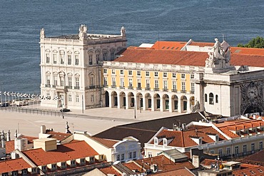 Praca do comercio, commerce square, near Tajus river, Baixa district, Lisbon, Portugal, Europe