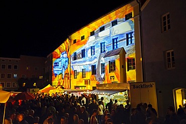 Wasserburg leuchtet lights show, Wasserburg am Inn, Upper Bavaria, Bavaria, Germany, Europe