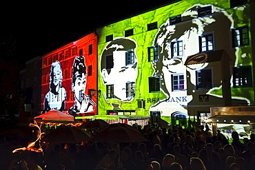 Wasserburg leuchtet lights show, Wasserburg am Inn, Upper Bavaria, Bavaria, Germany, Europe