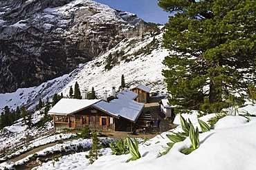 Schachenhaus, mountain huts, Wetterstein Range, Alps, Upper Bavaria, Bavaria, Germany, Europe