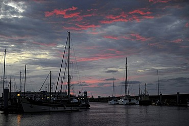 Port of &muiden in the evening light, Netherlands, Europe