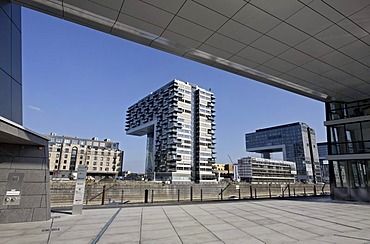 Kranhaus Pandion Vista apartment building, Rheinauhafen district, Cologne, North Rhine-Westphalia, Germany, Europe