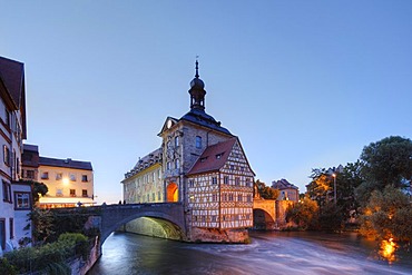 Old Town Hall, Regnitz, Bamberg, Upper Franconia, Franconia, Bavaria, Germany, Europe, PublicGround