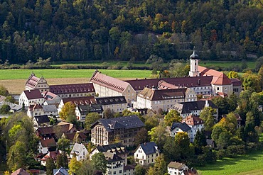 Kloster Beuron monastery, upper Danube valley, Landkreis Sigmaringen district, Baden-Wuerttemberg, Germany, Europe