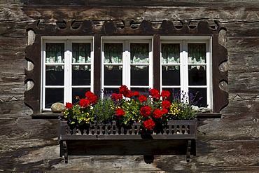 Window, Zermatt, Canton Valais, Switzerland, Europe