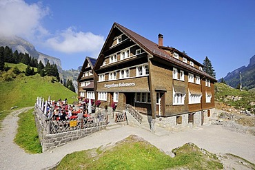 Berggasthaus Bollenwees, 1471 m, a mountain guest house above Faelensee Lake in the Appenzell Alps, Canton of Appenzell Innerrhoden, Switzerland, Europe