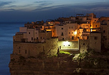 View of Polignano a Mare in the morning, Puglia or Apulia region, southern Italy, Europe