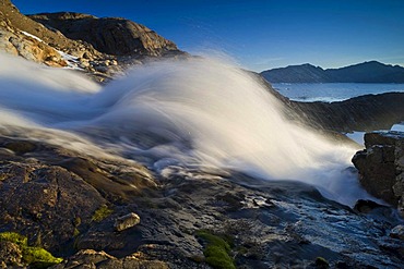 Waterfall, Ammassalik peninsula, beginning of the Sermilik Fjord, East Greenland, Greenland