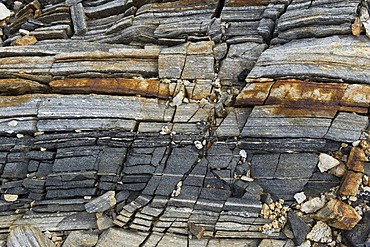 Cracked rock formations on the Mittivakkat Glacier, Ammassalik Peninsula, East Greenland, Greenland