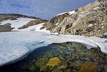 Lake on the Mittivakkat Glacier, Ammassalik Peninsula, East Greenland, Greenland