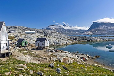 Inuit settlement of Tiniteqilaaq, Sermilik Fjord, East Greenland, Greenland