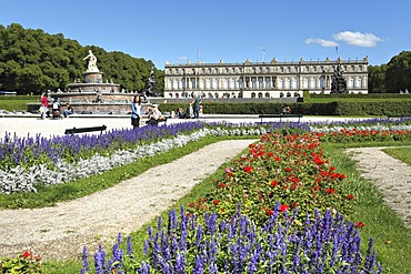 Palace garden, Schloss Herrenchiemsee Palace, Herreninsel island, Chiemgau, Upper Bavaria, Germany, Europe