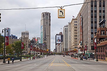 Woodward Avenue, Detroit's main street, Detroit, Michigan, USA