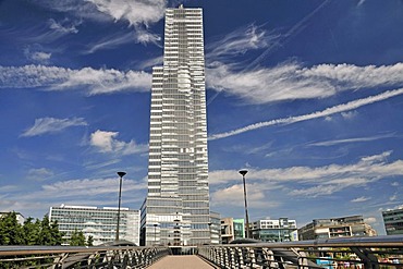 KoelnTurm, Cologne Tower, a high-rise office building, MediaPark, Cologne, North Rhine-Westphalia, Germany, Europe