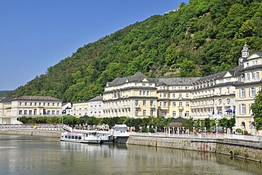 Haecker's Kurhotel Hotel and the Staatliches Kurhaus building in Bad Ems, Rhineland-Palatinate, Germany, Europe, PublicGround