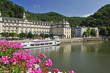 Haecker's Kurhotel Hotel and the Staatliches Kurhaus building in Bad Ems, Rhineland-Palatinate, Germany, Europe, PublicGround