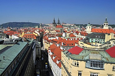 Panoramic view as seen from the Powder Tower, historic district, Prague, Bohemia, Czech Republic, Europe, PublicGround