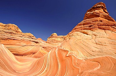 South entrance to The Wave sandstone formation, North Coyote Buttes, Paria Canyon, Vermillion Cliffs National Monument, Arizona, Utah, USA