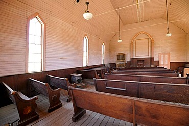 Interior, Methodist Church, ghost town of Bodie, a former gold mining town, Bodie State Historic Park, California, United States of America, USA